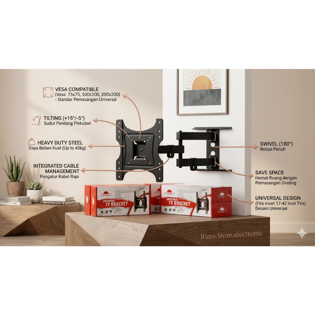BRACKET TV TERBIT 14-42 INC