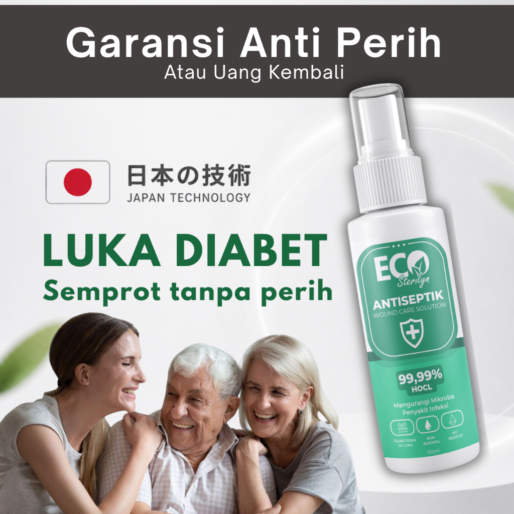 [Paket] Obat Luka Diabetes Tanpa Perih HOSPITAL GRADE - Dipakai di RUMAT + RS Nasional (ECO STERILYN