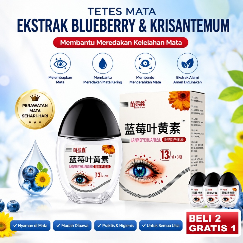 Obat Tetes Mata Blueberry Lutein Lanmeiyehuangsu 13ml Obat Menyegarkan Mata Lelah Dan Melembabkan Ma