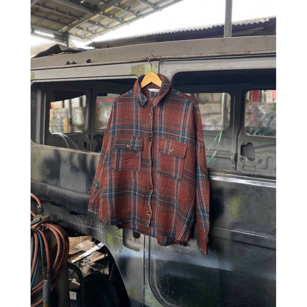 Boxy Plaid Wool Flannel