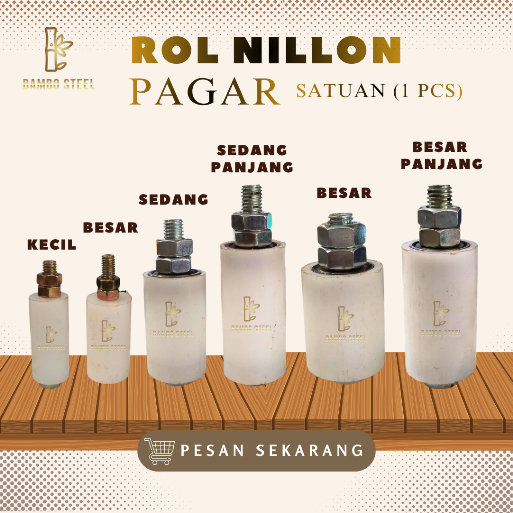 1 (SATUAN) Roda Roller Nilon/Nylon Bearing/Besi/Karet Pintu Pagar