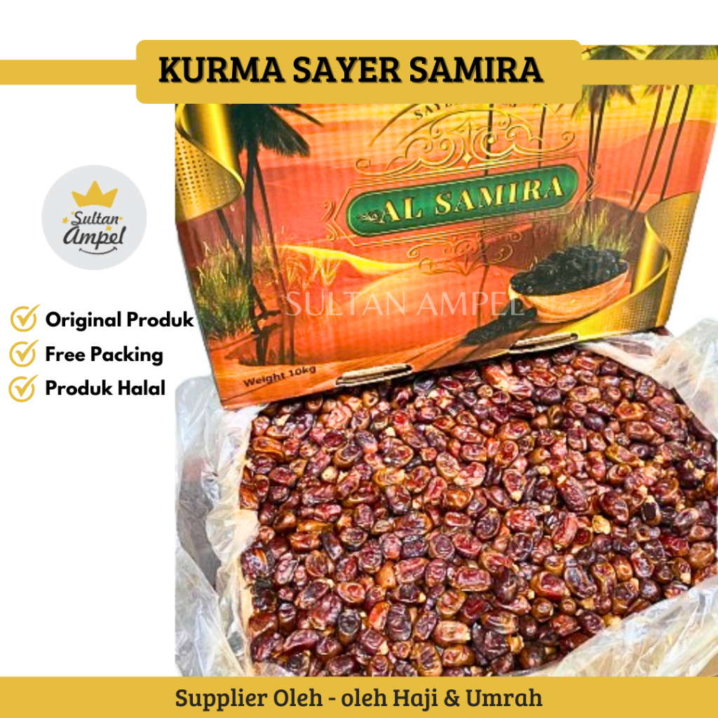 Kurma SAMIRA Al Saad Khalas Naghal 500gr Dubai Asli UAE Kurma Sayer  Untuk Buka Puasa Mesir Golden V