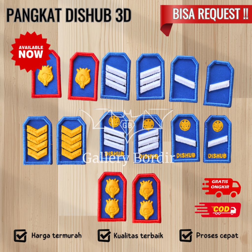pangkat dishub bordir timbul
