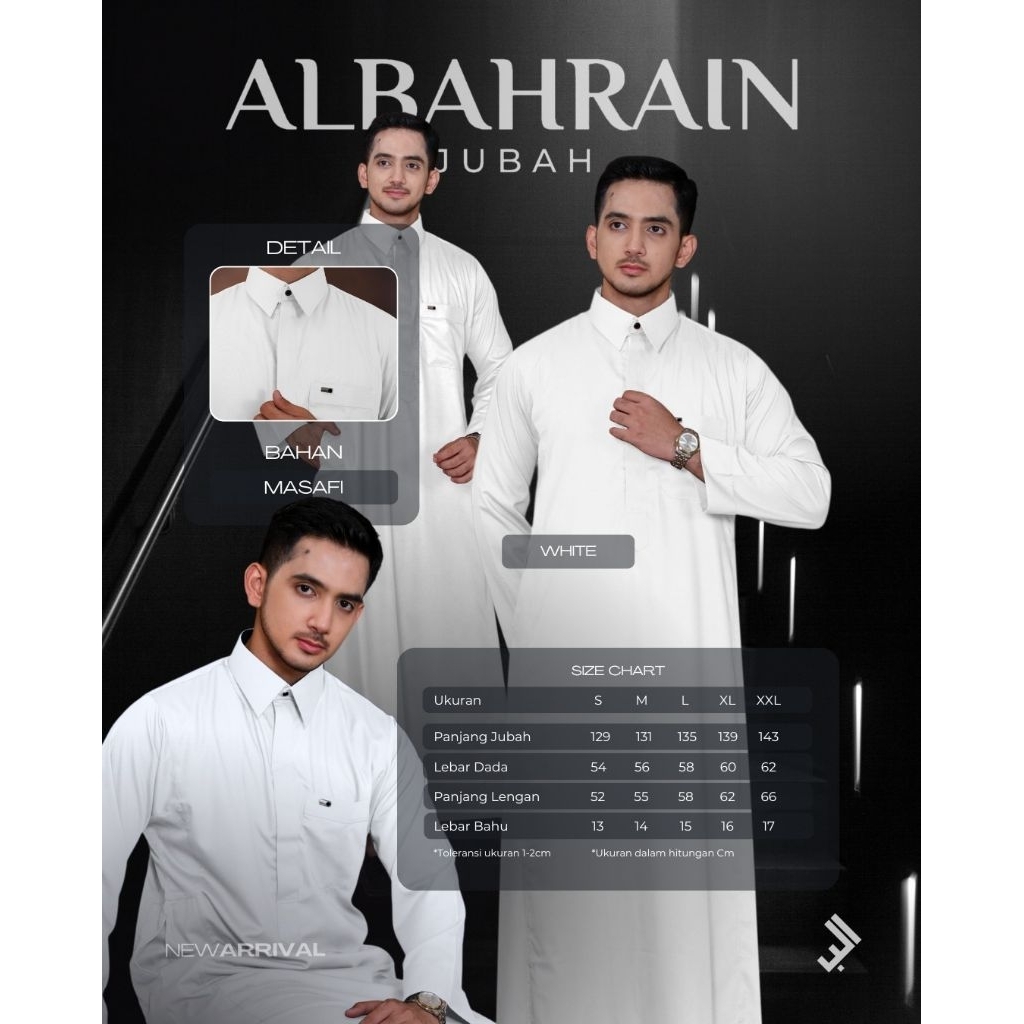 ALBAHRAIN JUBAH PREMIUM//JUBAH PREMIUM KHUSUS PUTIH//JUBAH DEWASA TERBARU//JUBAH TERLARIS//JUBAH KER