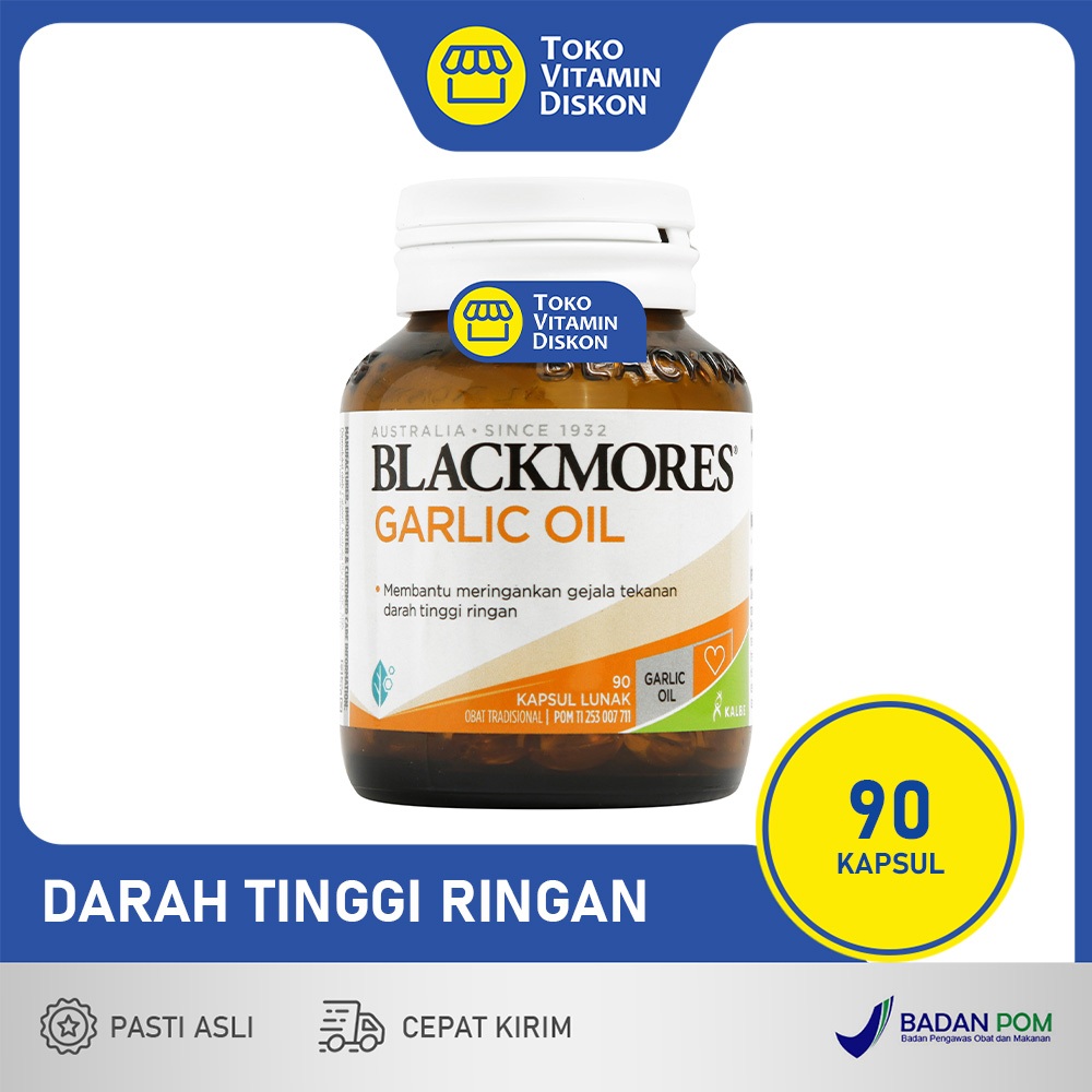 BLACKMORES GARLIC OIL 90 CAPS | SUPLEMEN HIPERTENSI, DARAH TINGGI, MENGURANGI KOLESTEROL JAHAT