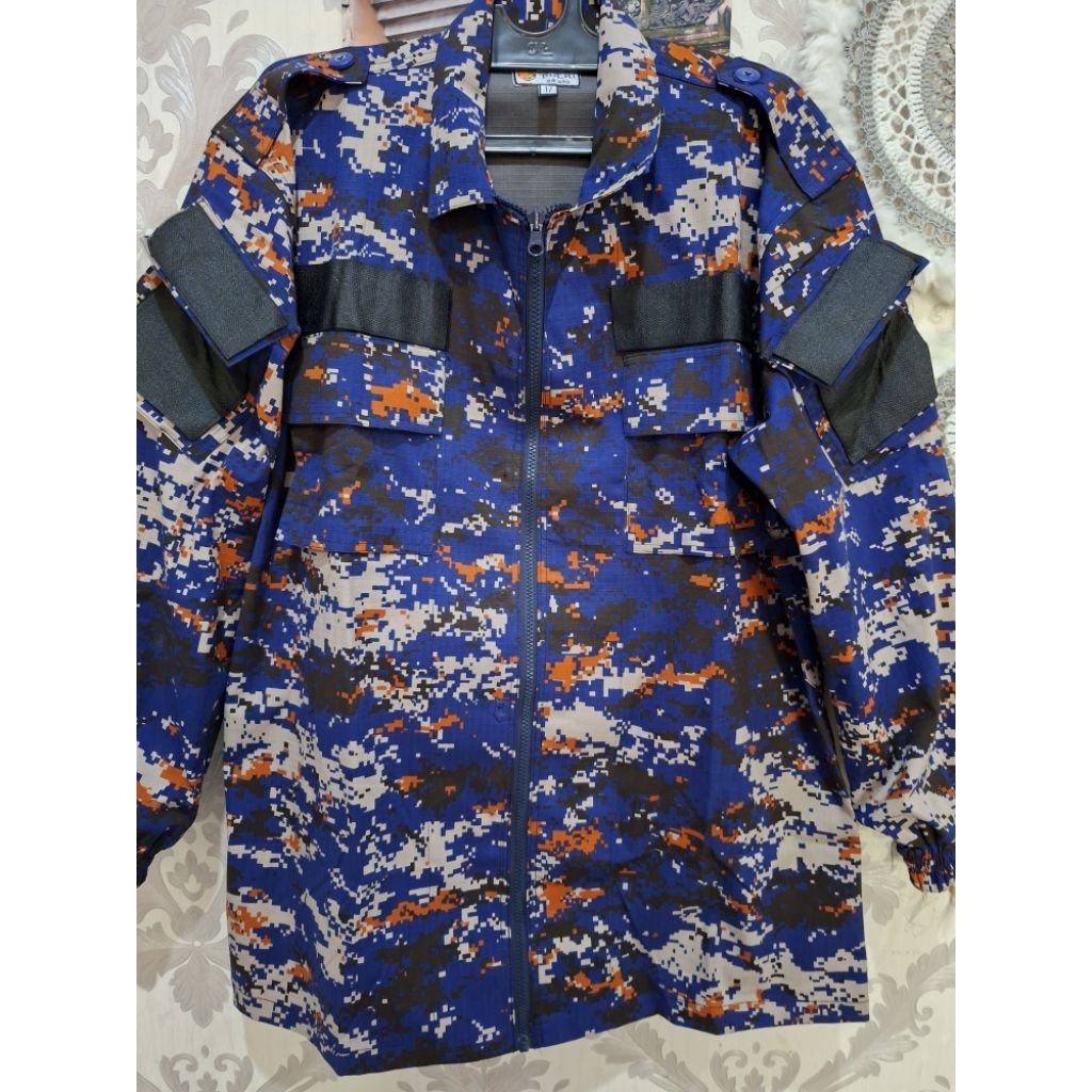 Jaket tactical loreng biru airud