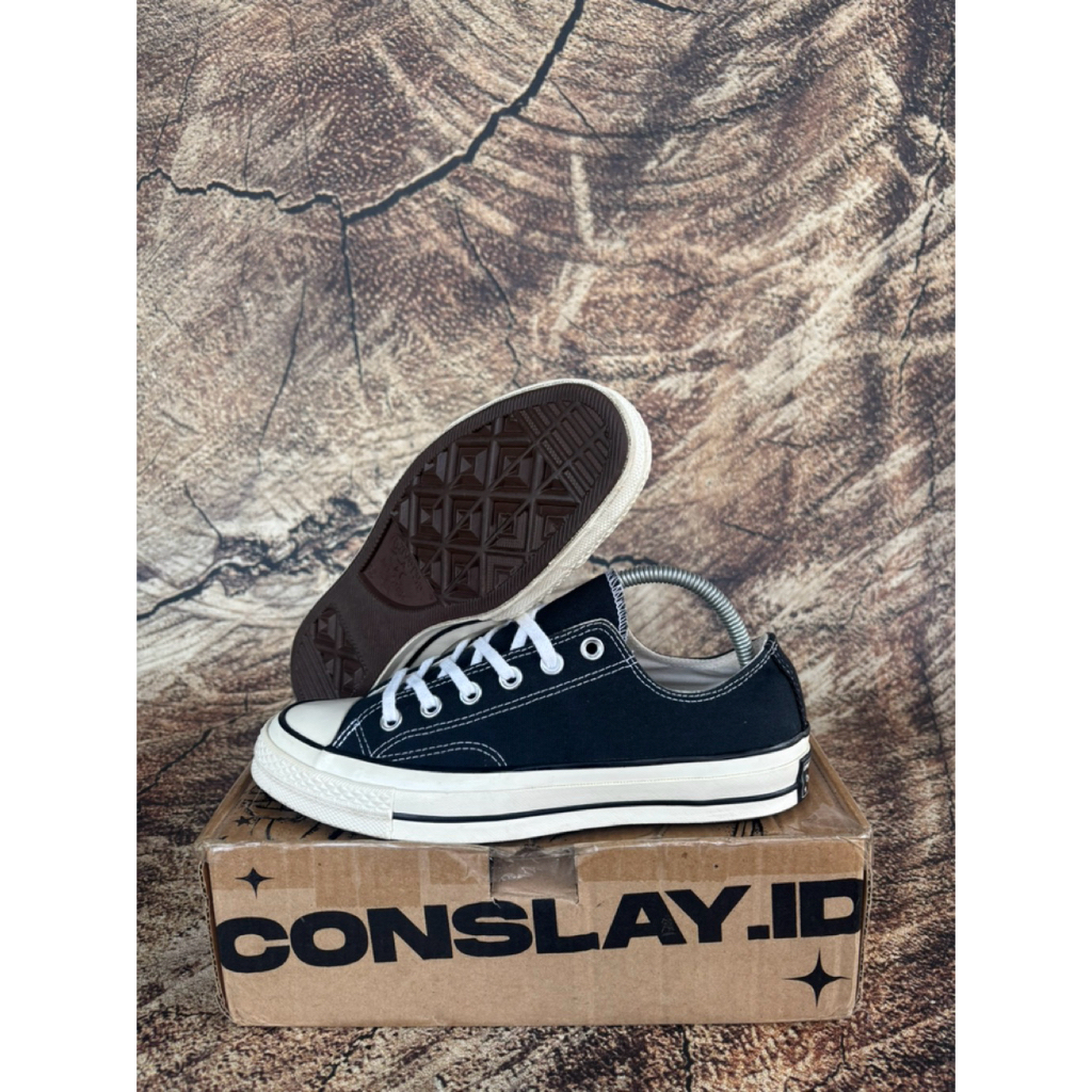 ( Size 39.5 Fit 40 ) Converse CT 70s Hi Black White Non Egret Canvas