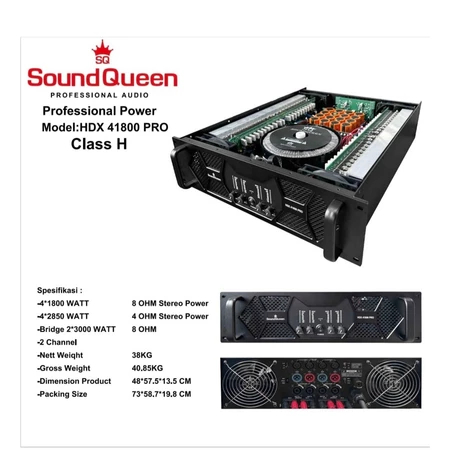 Power Soundqueen HDX 41800 PRO Power Amplifier HDX41800 PRO SQ Sound Queen 4 channel