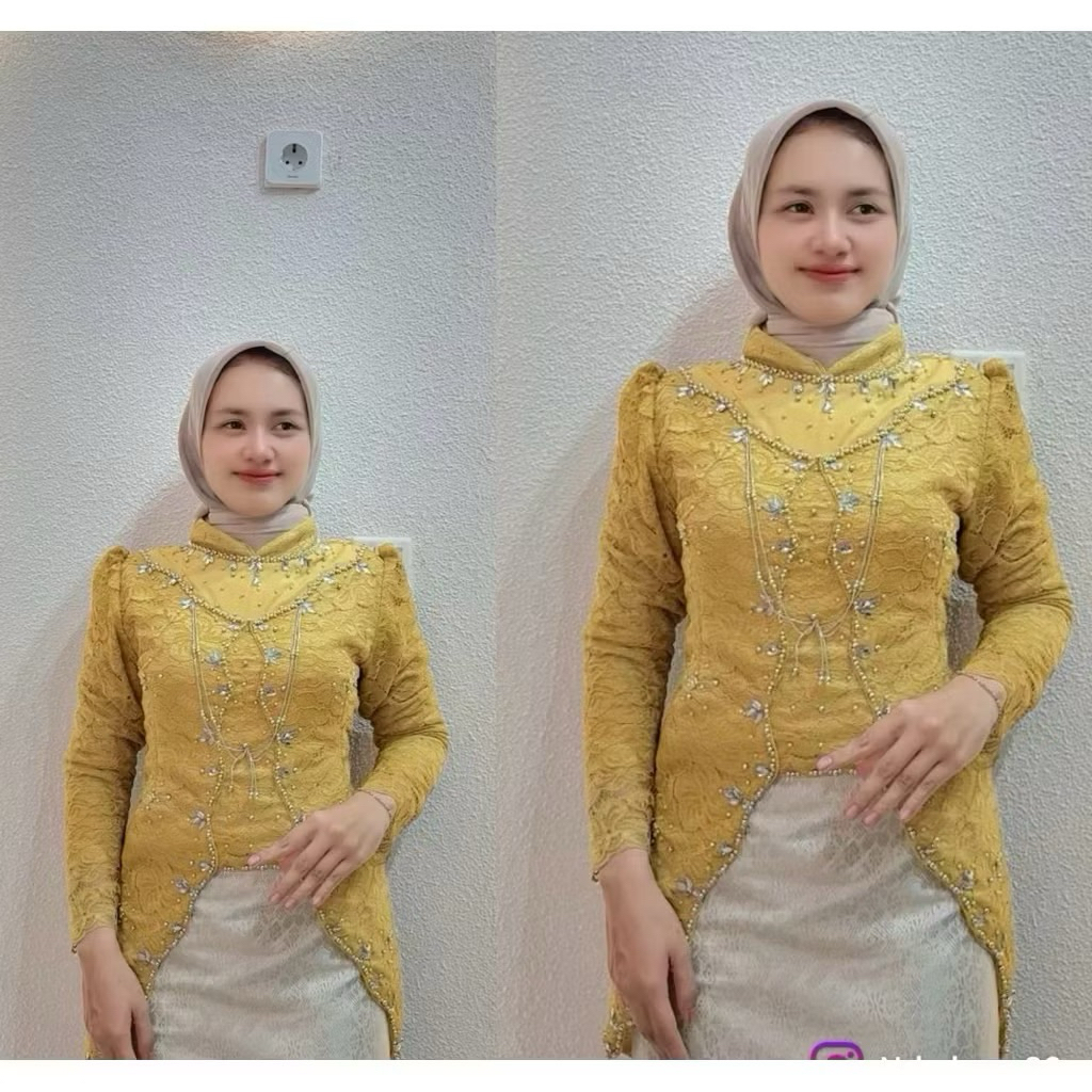 (free hijab) Clarissa kebaya tile payet premium/ kebaya modern/ kebaya janggan/ kebaya wanita model 