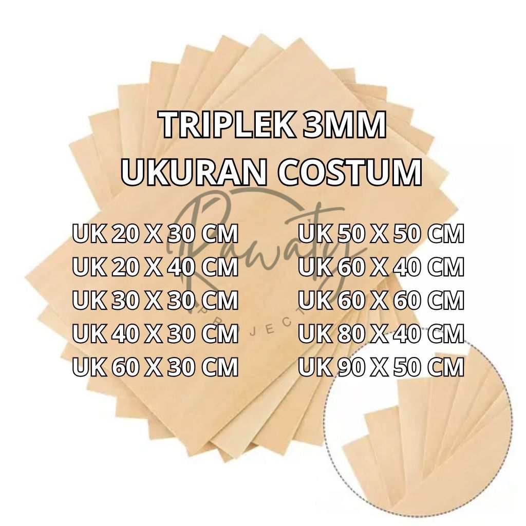 Triplek 3mm Bahan Kerajinan Ukuran Lengkap