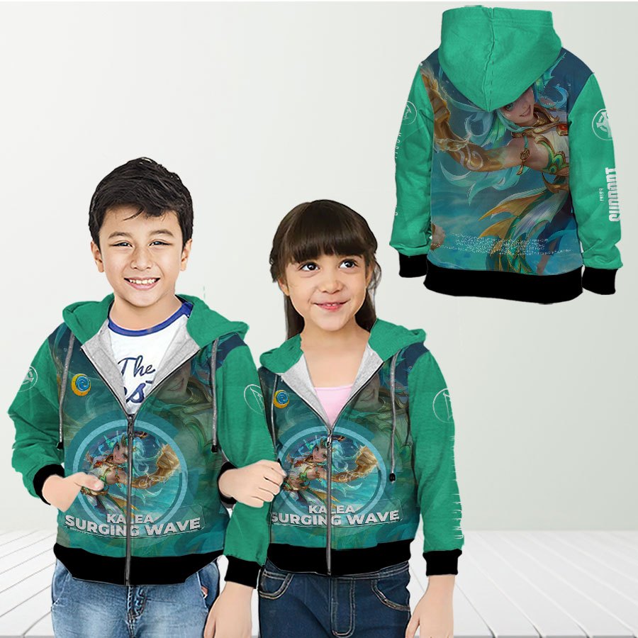 Jaket Hoodie Zipper Anak Hero Kalea Fighter Mobile Legend ML Custom Full Printing