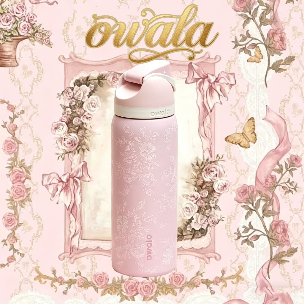 [100% Ori] Owala FreeSip 24oz/32oz Tumbler – Stainless Steel, 2-in-1 Sip or Swig, Sedotan Terintegra