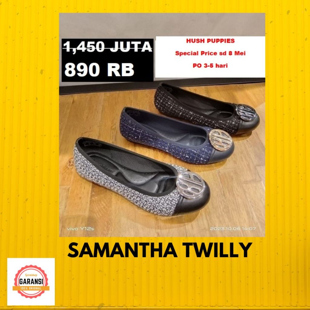 Sepatu flat Hush Puppies Wanita seri SAMANTHA TWILLY HushPuppies ORIGINAL 100%