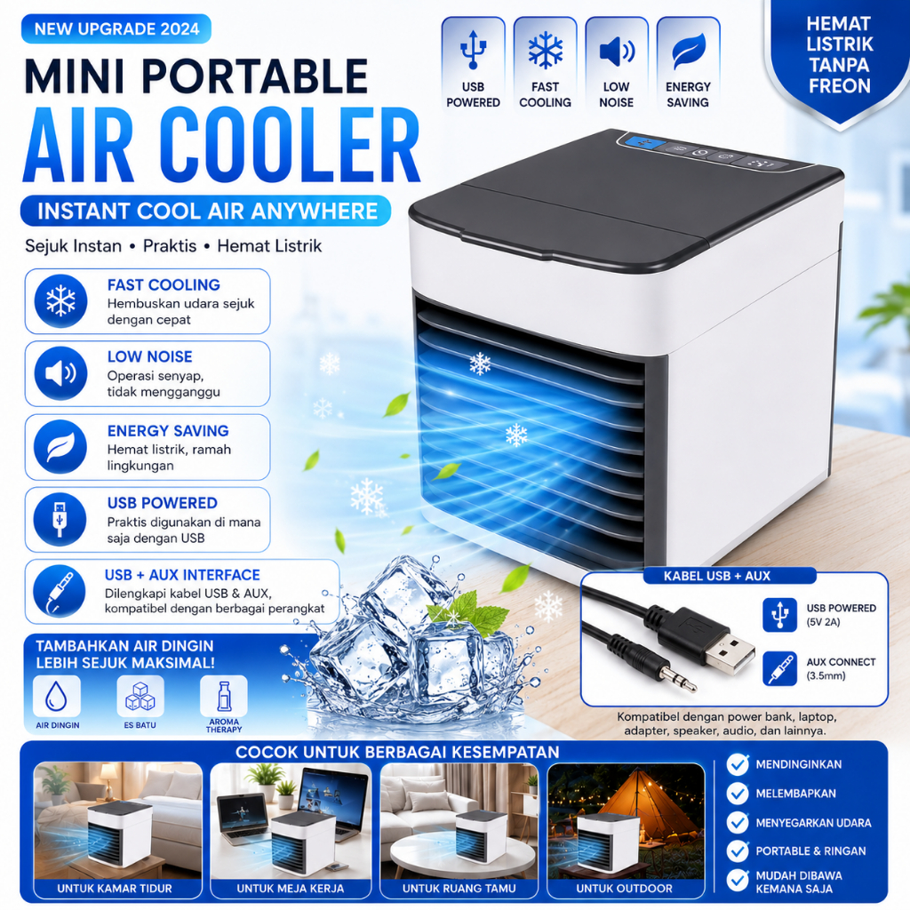 ARTIC AIR COOLER Portable Mini AC Arctic Air Ultra Bikin Ruangan Lebih Sejuk | Portable Air Conditio