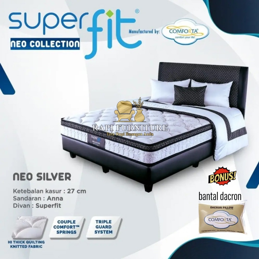SPRINGBED SUPERFIT NEO SILVER / KASUR COMFORTA NEO SILVER / PREMIUM - PONTIANAK