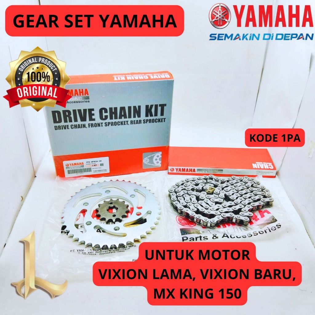 GEAR SET ORIGINAL YAMAHA KODE 1PA VIXION LAMA, VIXION BARU, MX KING 150