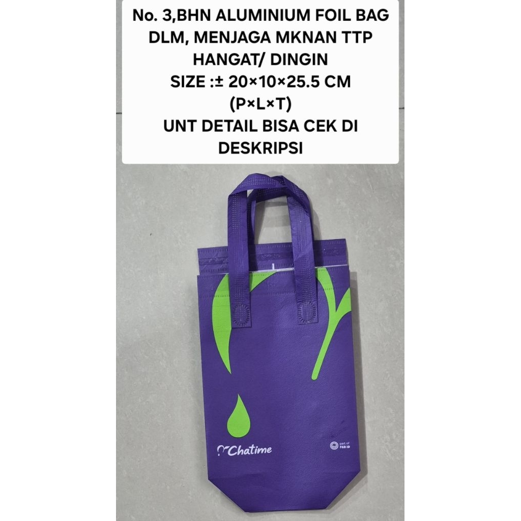 TOTE TENTENG REUSABLE INSULATION BAG SHOPPING BAG CHATIME