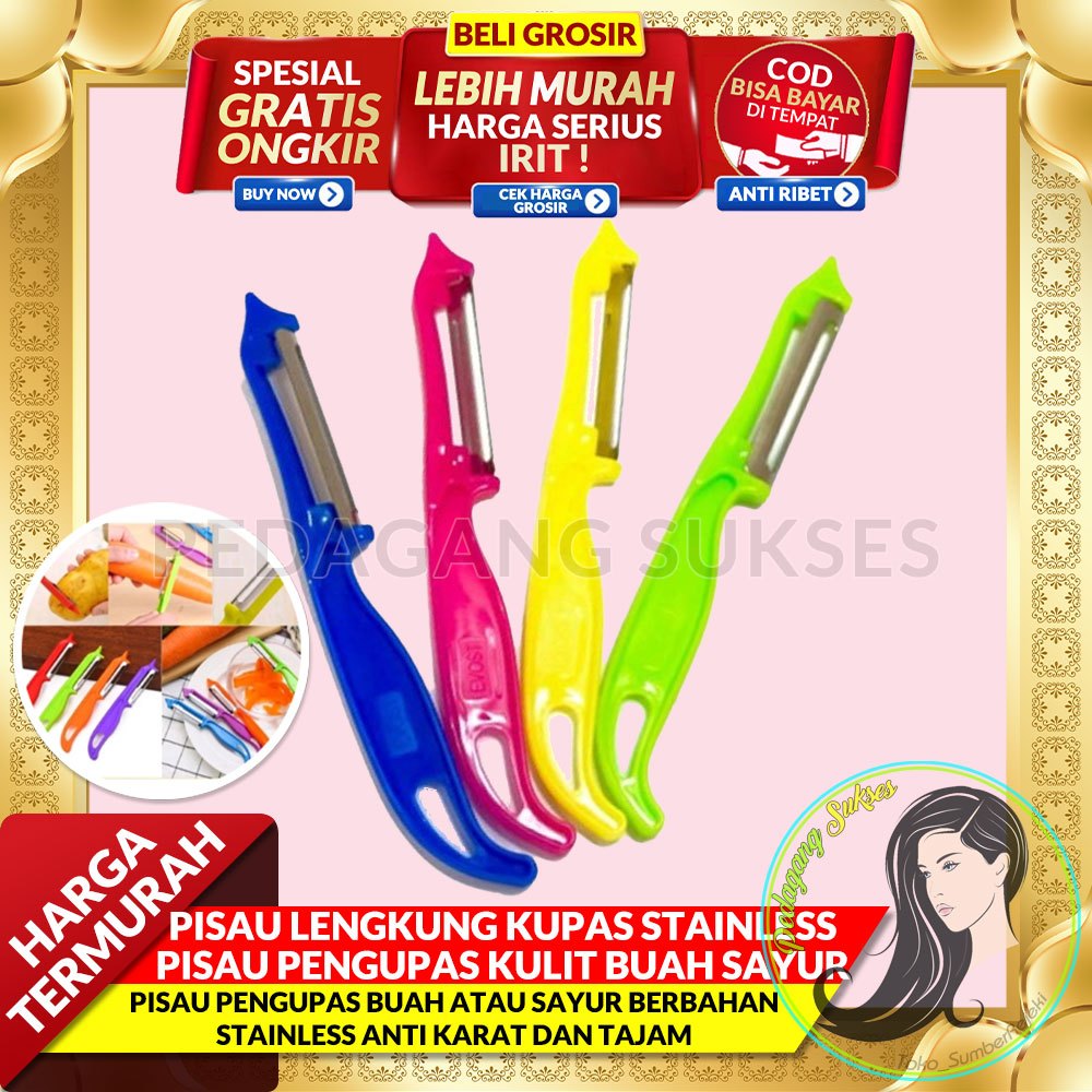 Pisau  Lengkung Kupas Buah Stainless Pisau Pengupas Kulit Buah Sayur Serbaguna / Pisau Dapur Mini MI