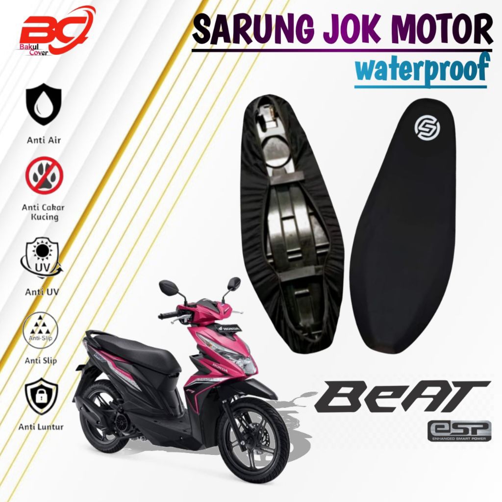 sarung jok motor anti air HONDA BEAT,BEAT POP,BEAT DELUXE,BEAT CBS,cover jok motor anti cakar kucing