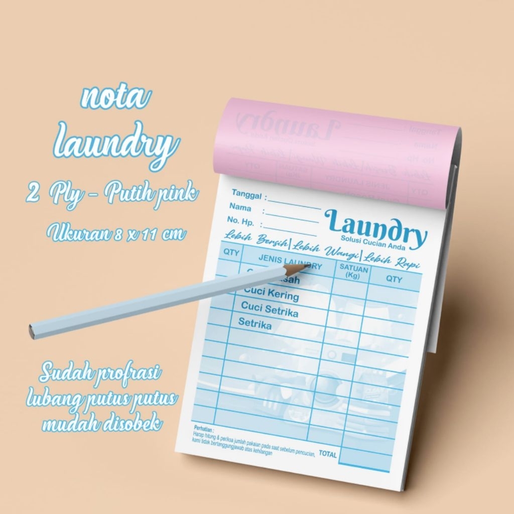 Buku Nota Laundry NCR 2 Ply Mini – Siap Pakai untuk Usaha Laundry