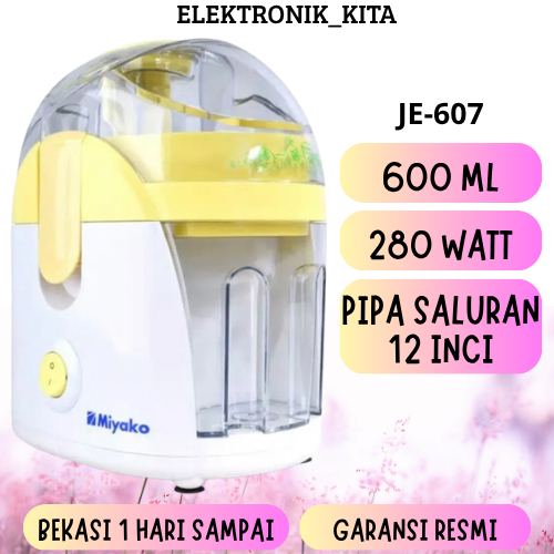 MIYAKO JUICER PEMBUAT JUS 600 ML JE-607 JE607 JE 607 BEKASI MURAH GARANSI RESMI