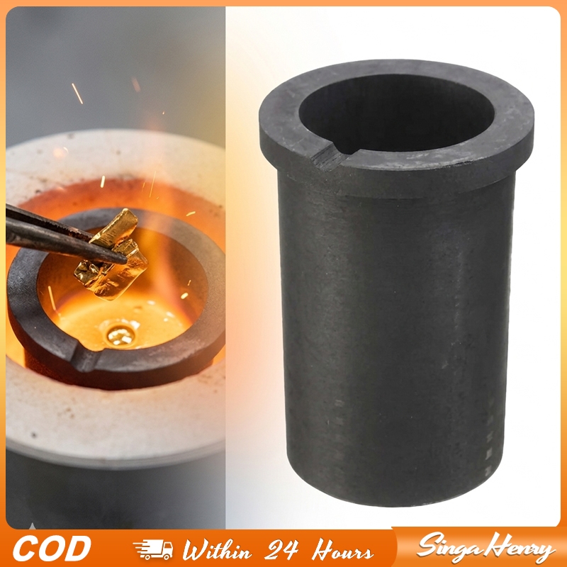 Crucible Graphite 1kg 2kg Cawan Lebur Grafit Wadah Lebur Logam Emas Perak Tahan Panas Kowi