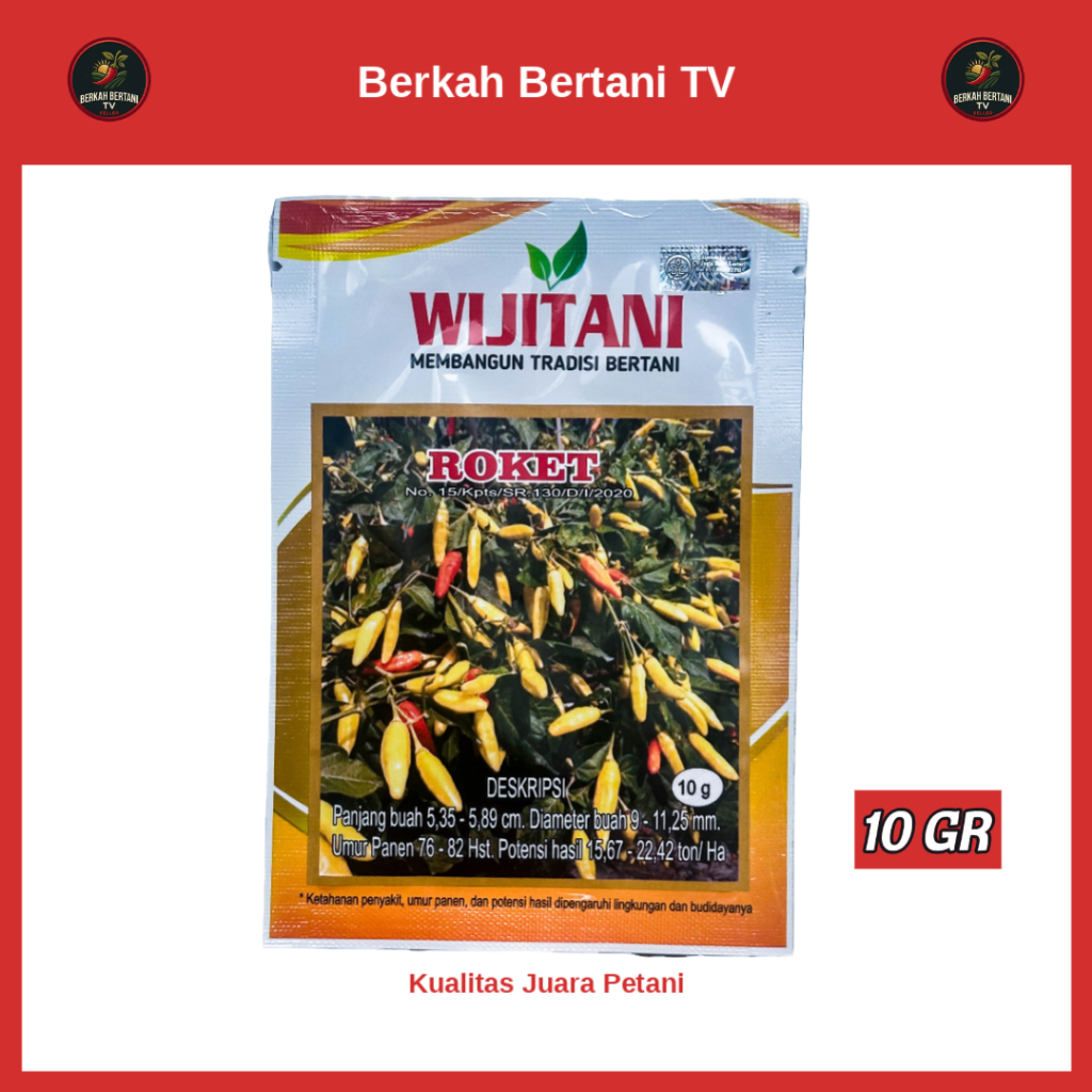 ROKET Benih cabai Roket Berkualitas Toleran Kemasan 10 GR Original Product