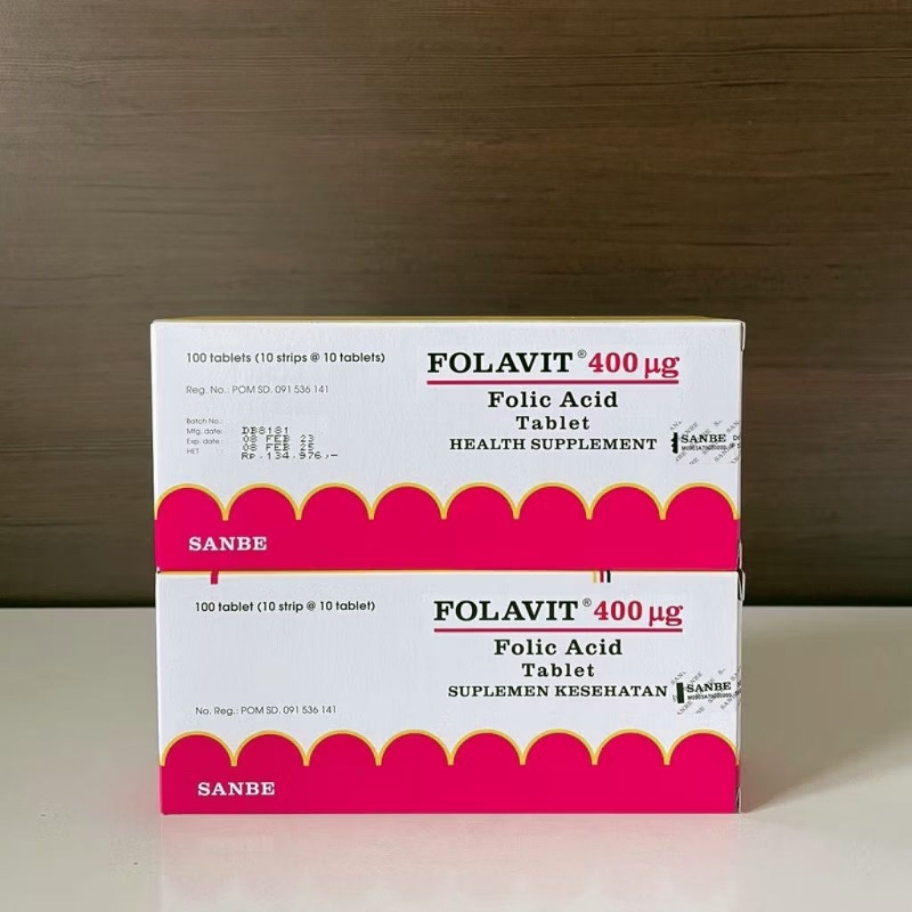 Folavit 400mcg - 100 Tablet, Suplemen Asam Folat untuk Ibu Hamil