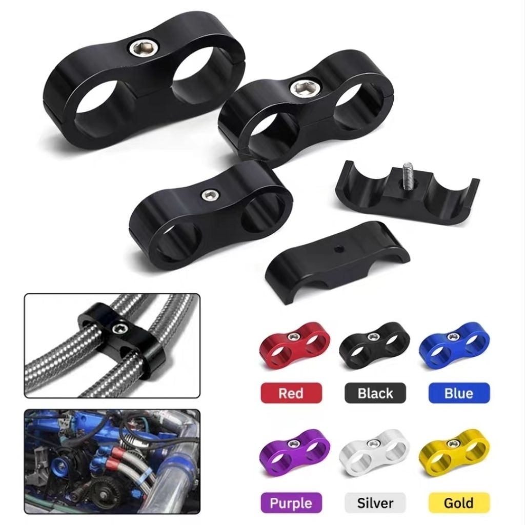 Klem Saluran Rem Klem Oil Cooler Klem Wire Clip AN4 AN6 AN8 AN10 AN12 Klem Selang Rem CNC Alumunium 