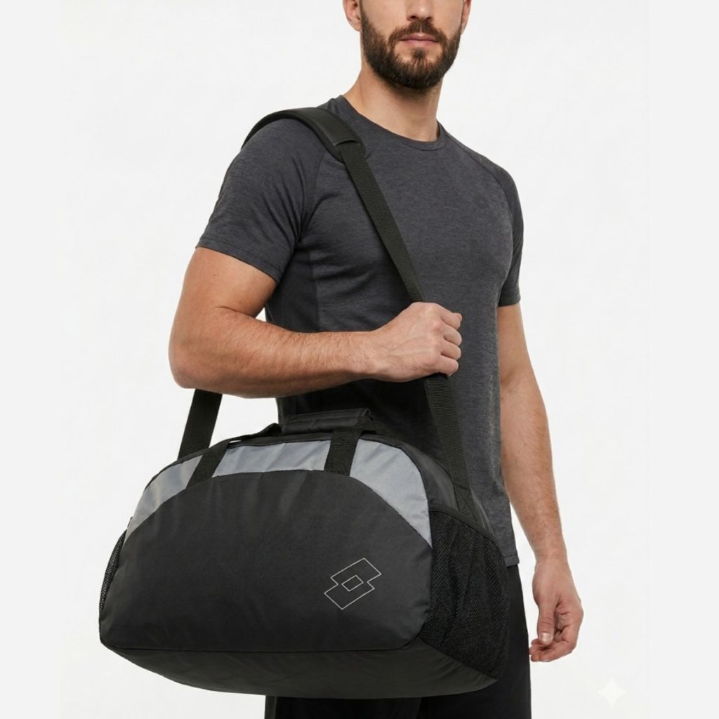 TAS GYM LOTTO FORMO GYM BAG BLACK NAVY GREY NEW ORI BNIB UNISEX