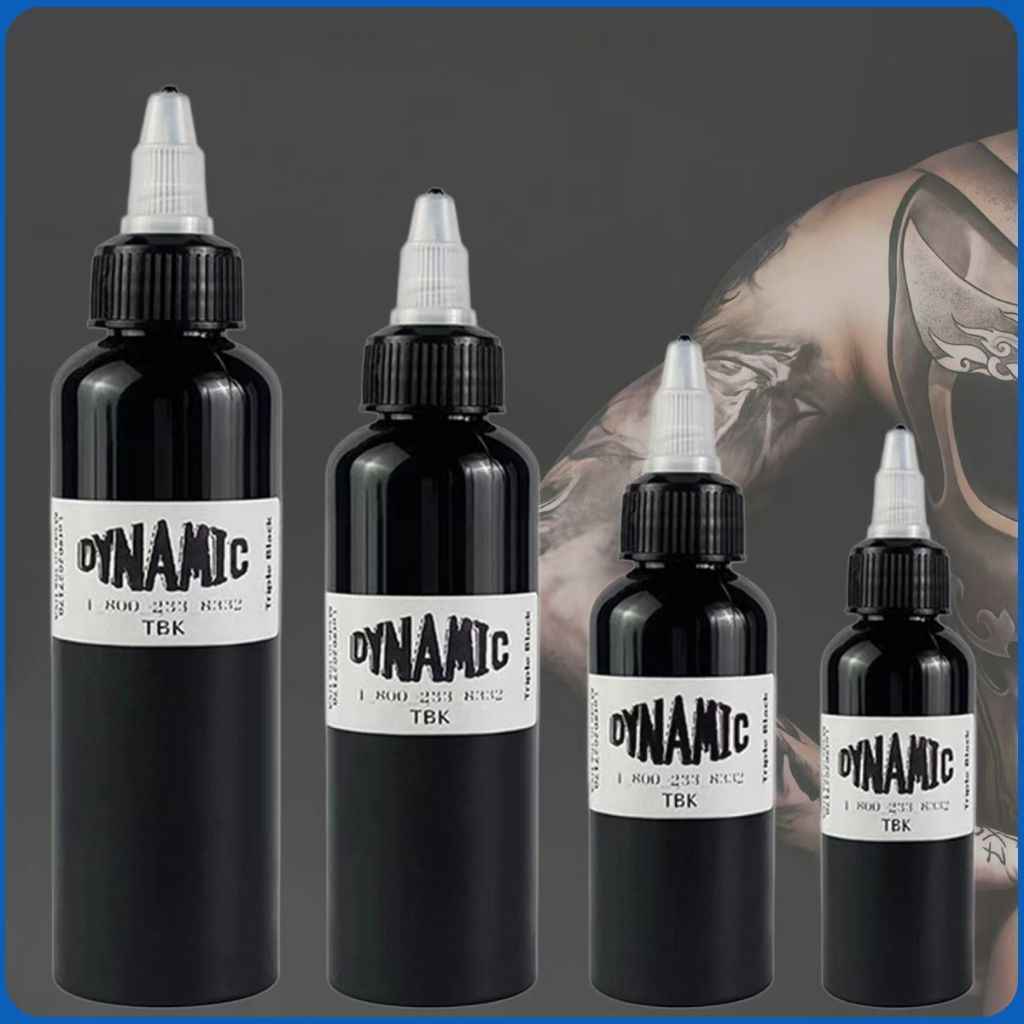 Tinta Tato Super Black 30ml 60ml 120ml Pigmen Tato Hitam Pekat Zuper Black Tinta Tattoo Dynamic Asli