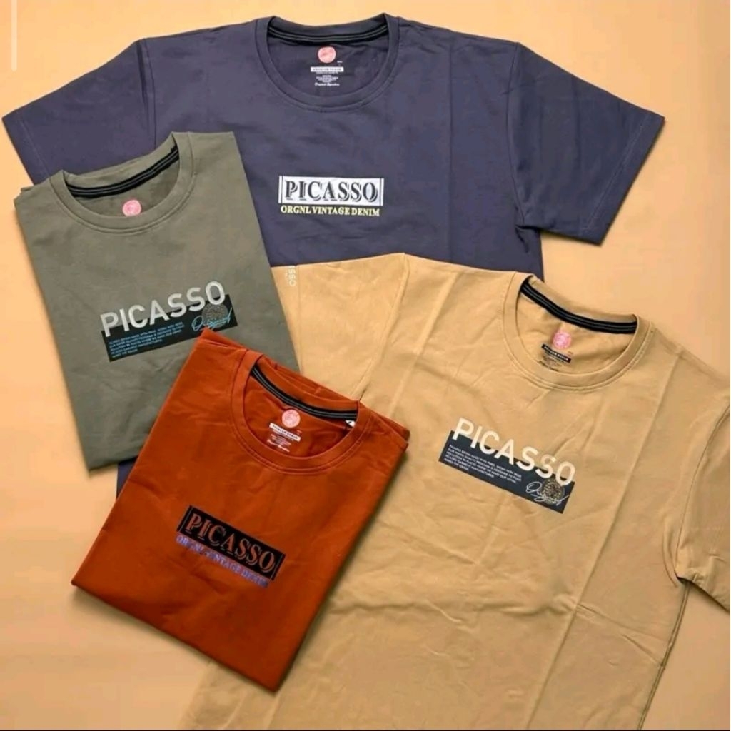 PICASSO | Kaos Oblong Pria Picasso Tebal | Bahan Babyterry