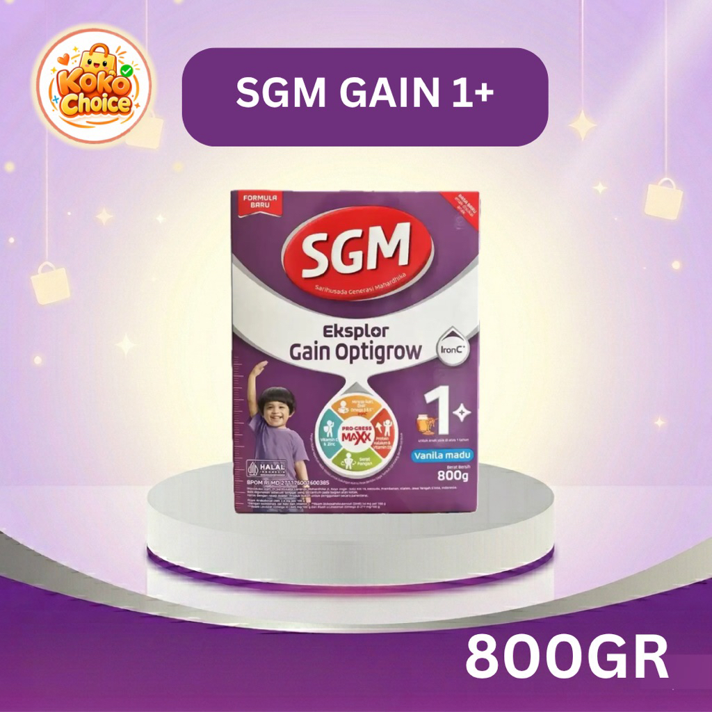 SGM EKSPLOR GAIN OPTIGROW 1+ 800gr / SUSU PERTUMBUHAN SGM UNGU 800 GR