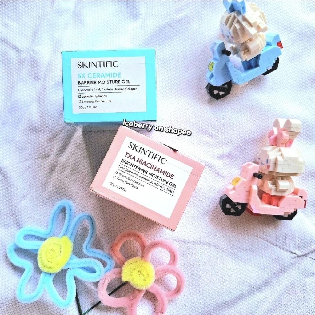 NEW SEALED SKINTIFIC - 5X Ceramide Barier Biru, Moisturizer Pink Niacinamide Brightening Moisturizer