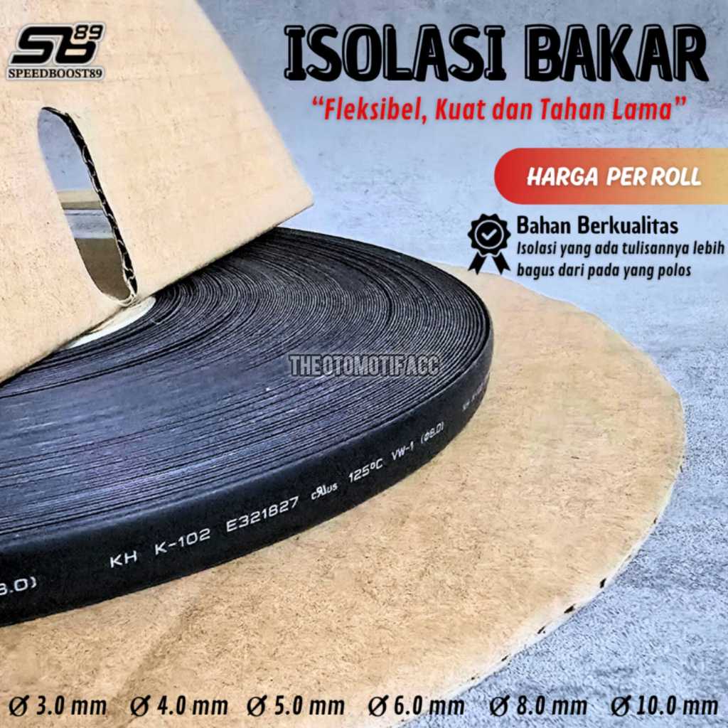 1 Roll Isolasi Bakar Hitam Kabel Motor Mobil Tahan Panas High Quality
