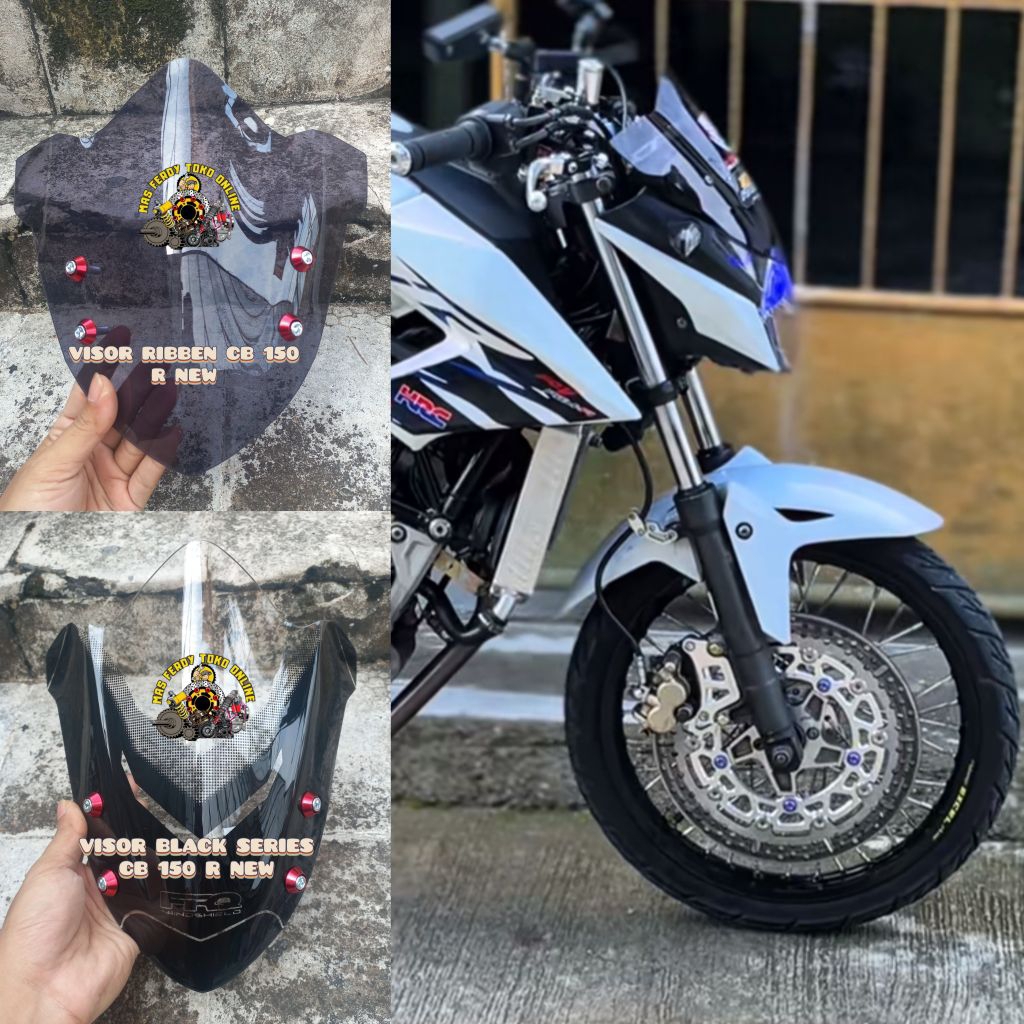 visor cb 150 r new model terbaru windshield cb 150 r 4 lubang plus baut variasi