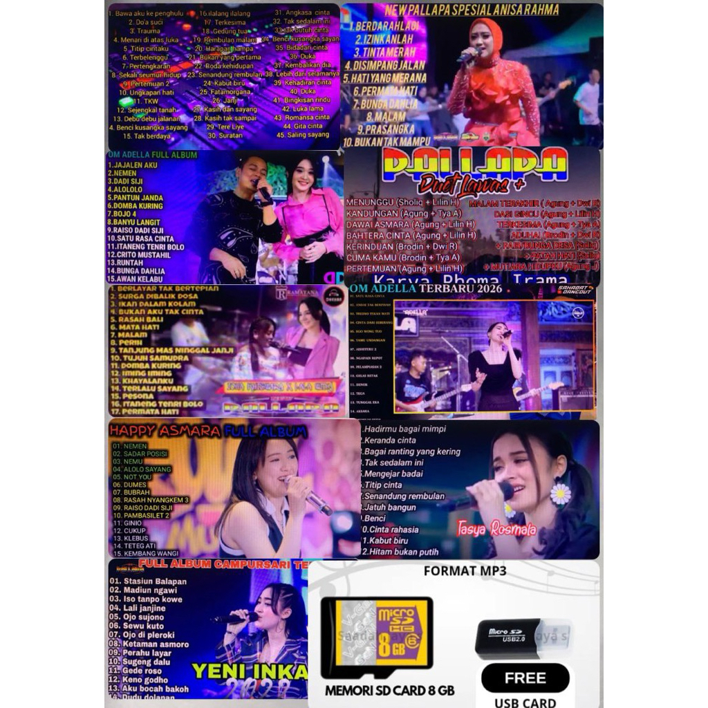 FULL ALBUM DANGDUT MP3 TERLENGKAP & TERBARU 2026 | Memory SD Card 8GB + USB Card Reader | Lagu Dangd