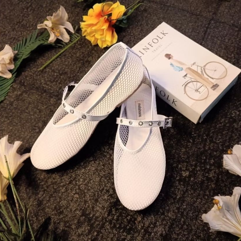 sepatu balet model jaring, ngampus, santai