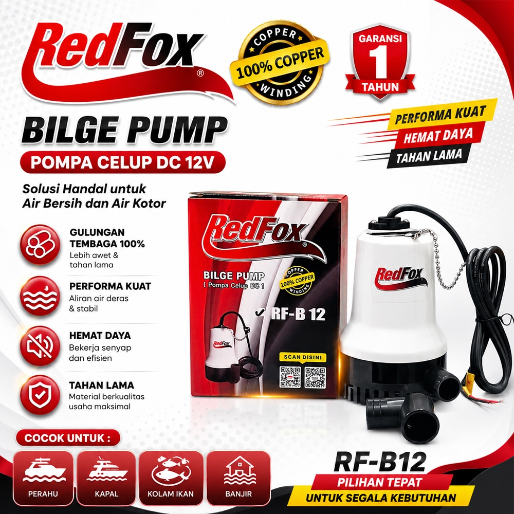 RYU Pompa Celup DC 12V - Submersible Pump 12 Volt - Kolam Submersible Pump