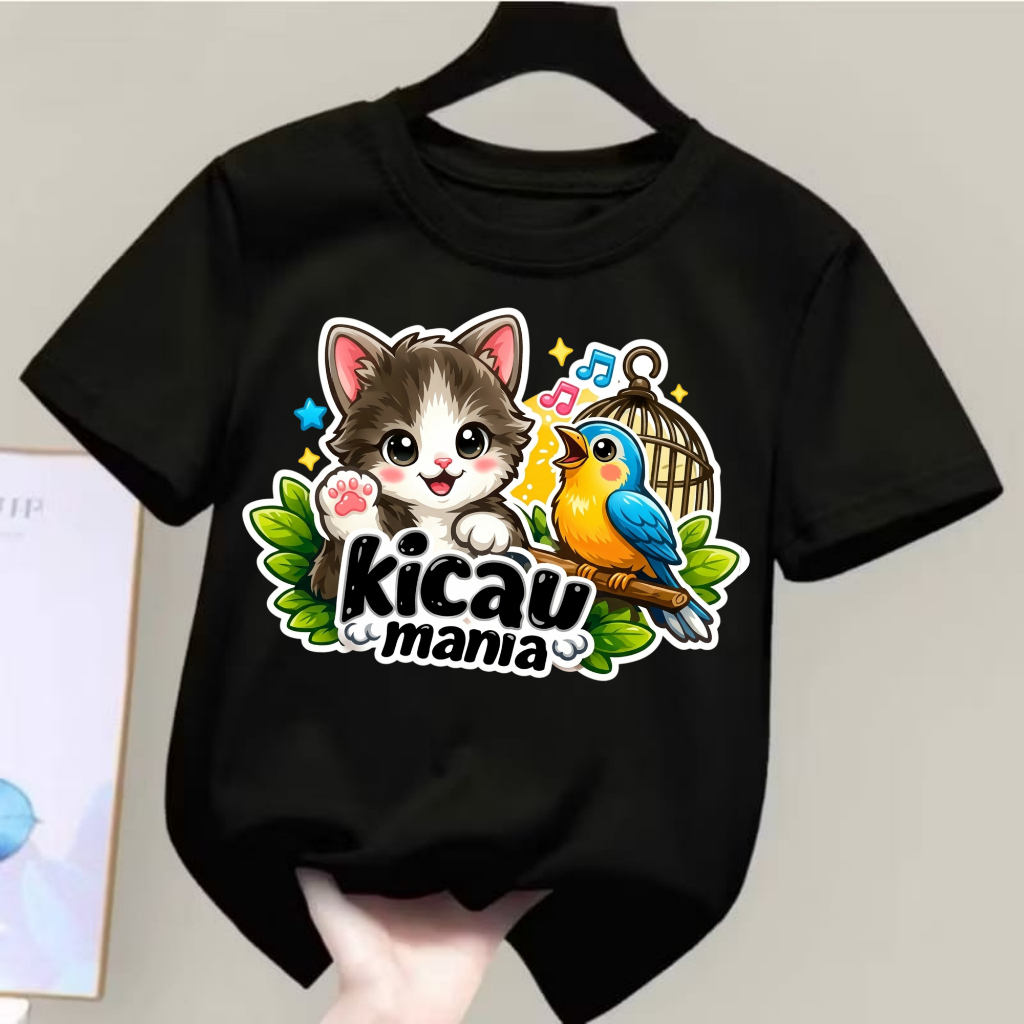 Kaos Anak Motif KICAU MANIA VIRAL Laki Laki Perempuan Usia 2-16 Tahun