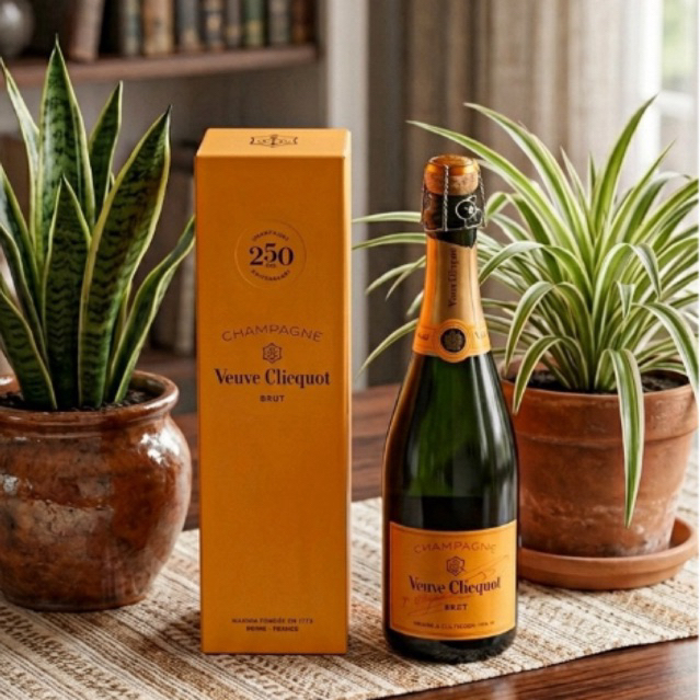botol bekas veuve clicquot import dekorasi/koleksi NO TUTUP ,lengkap dengan dus