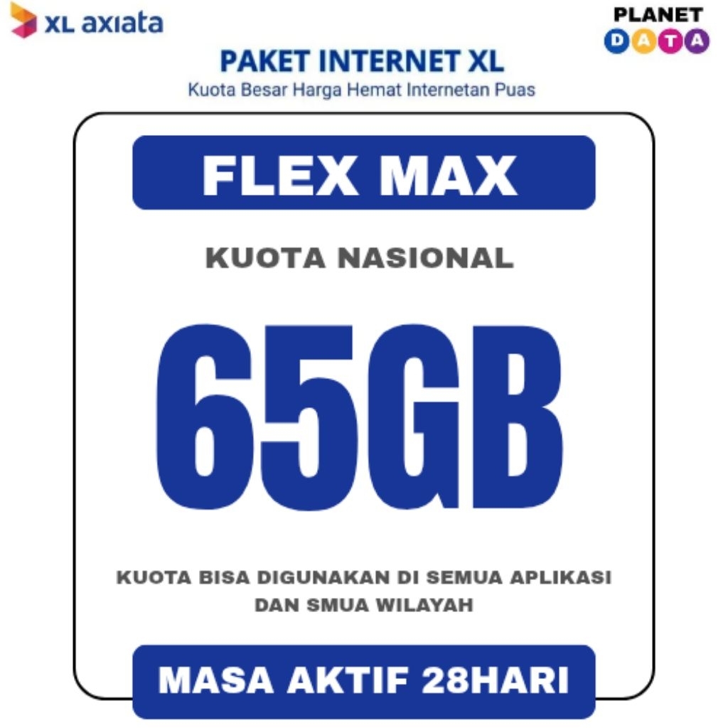 PAKET DATA XL FLEX MAX 65GB TERMURAH 