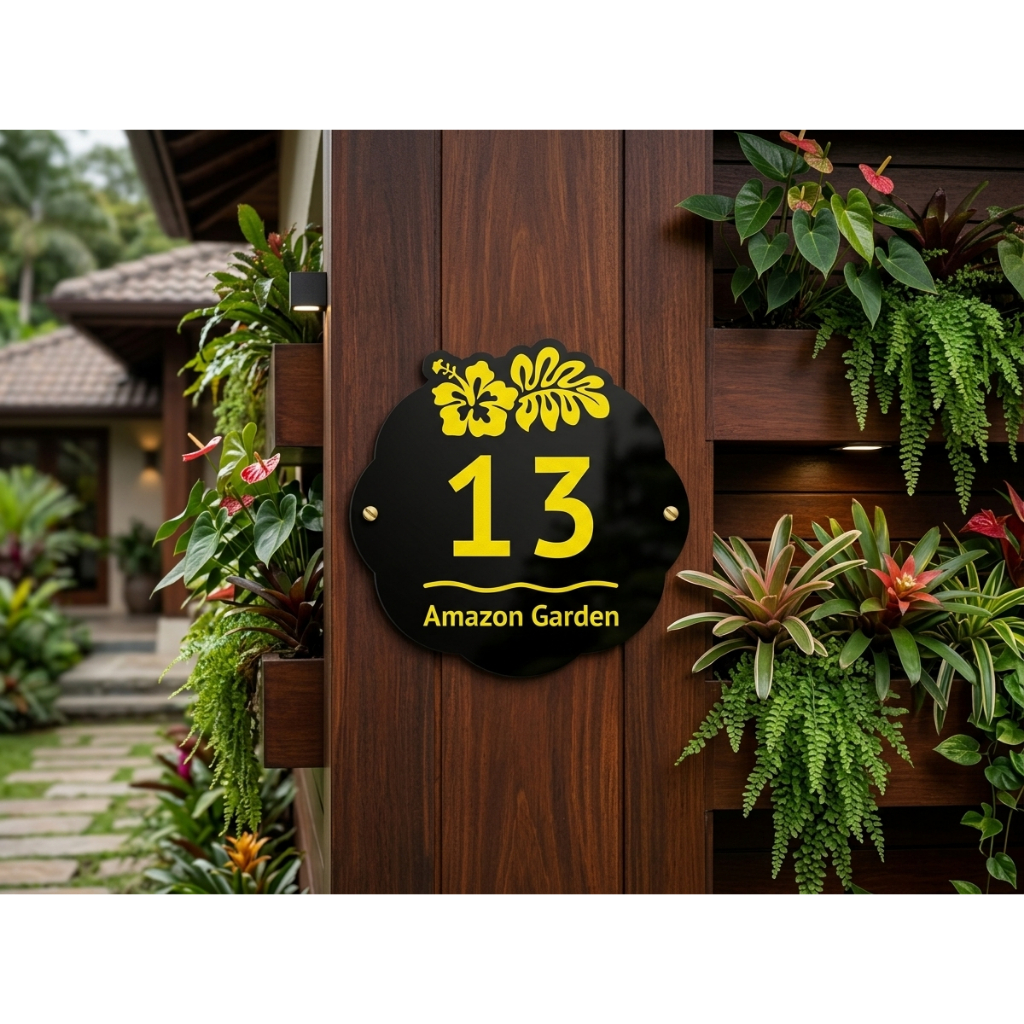 Papan Nama Rumah Papan nomor rumah Bahan Akrilik