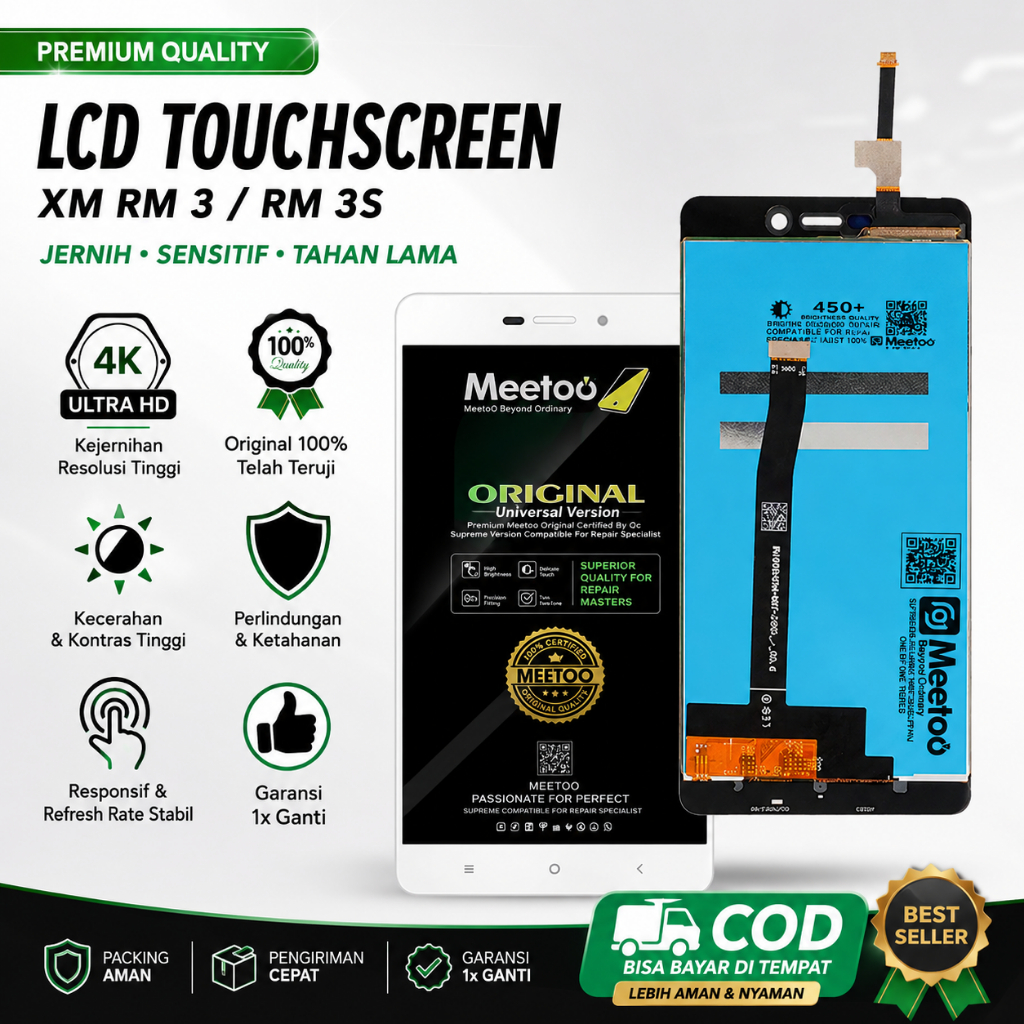 LCD Touchscreen Redmi 3 / Redmi 3S Original 100% Fullset