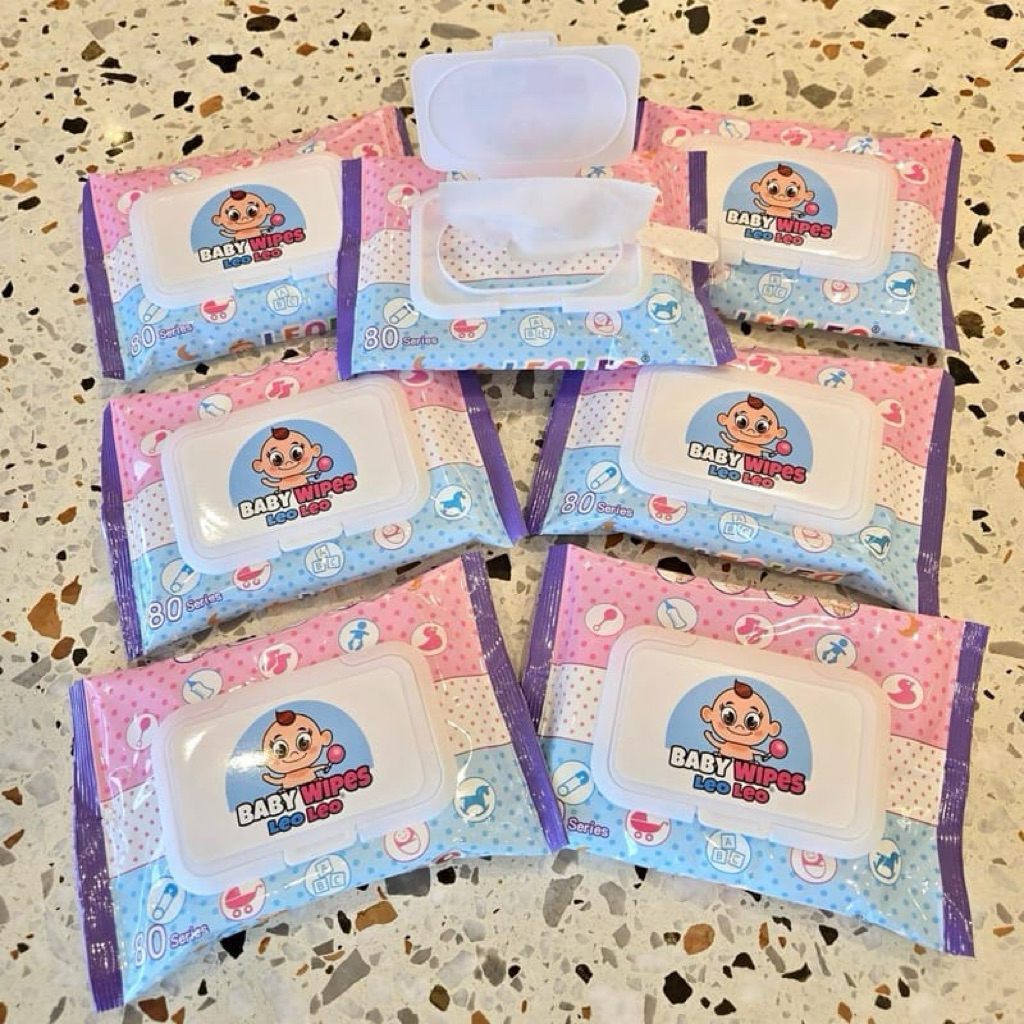 Tisu Basah Bayi LEO LEO Isi 80 Sheets - Tisue Baby Wipes Non Alcohol Free BPA - Tisu Basah Bayi Aman