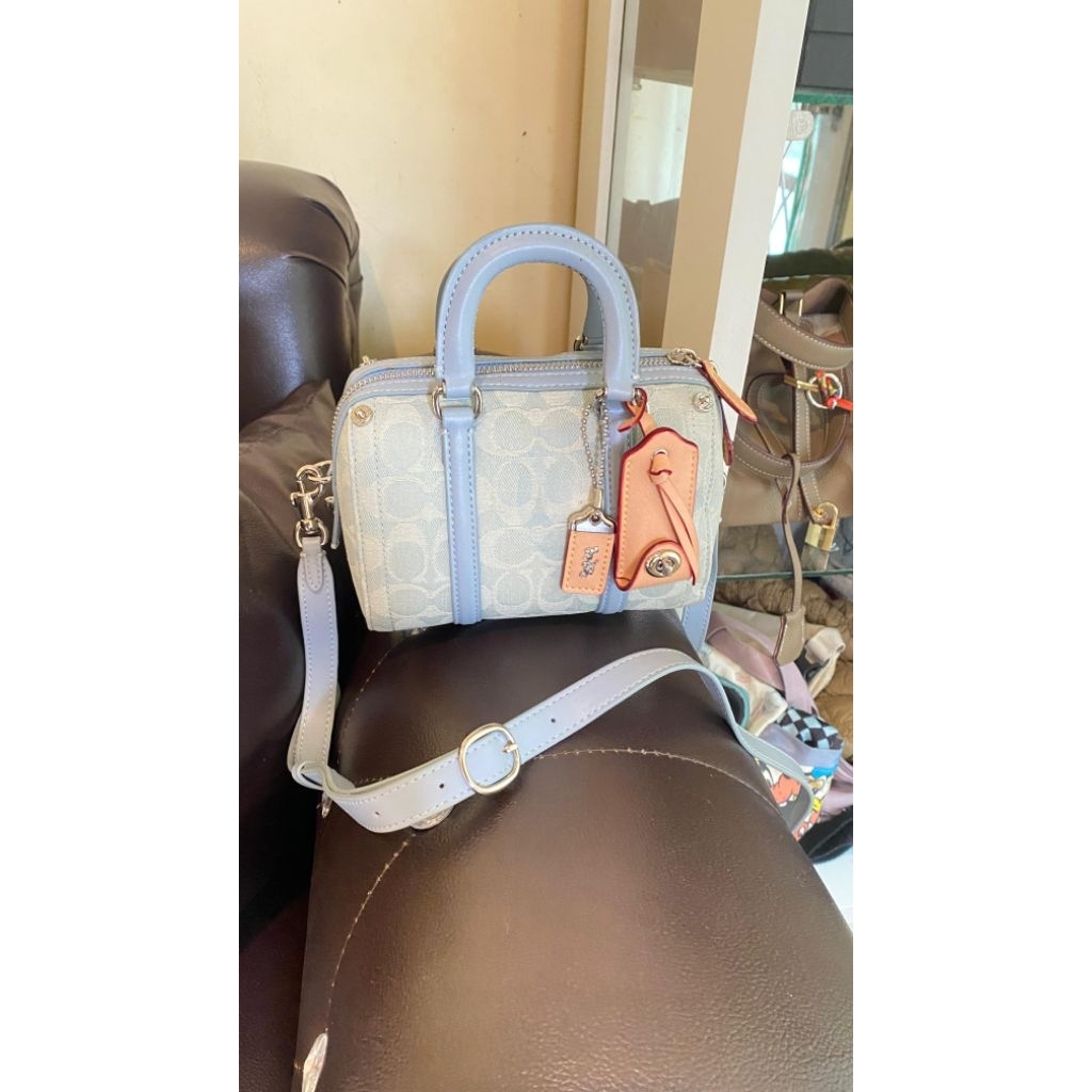 coach mini Rowan blue denim preloved