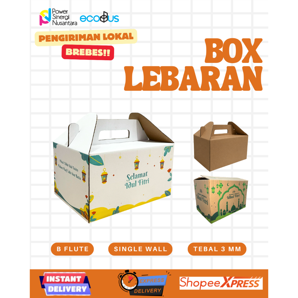 Kardus Jinjing Polos/Motif Lebaran Ukuran | Parcel, Hampers, Hadiah
