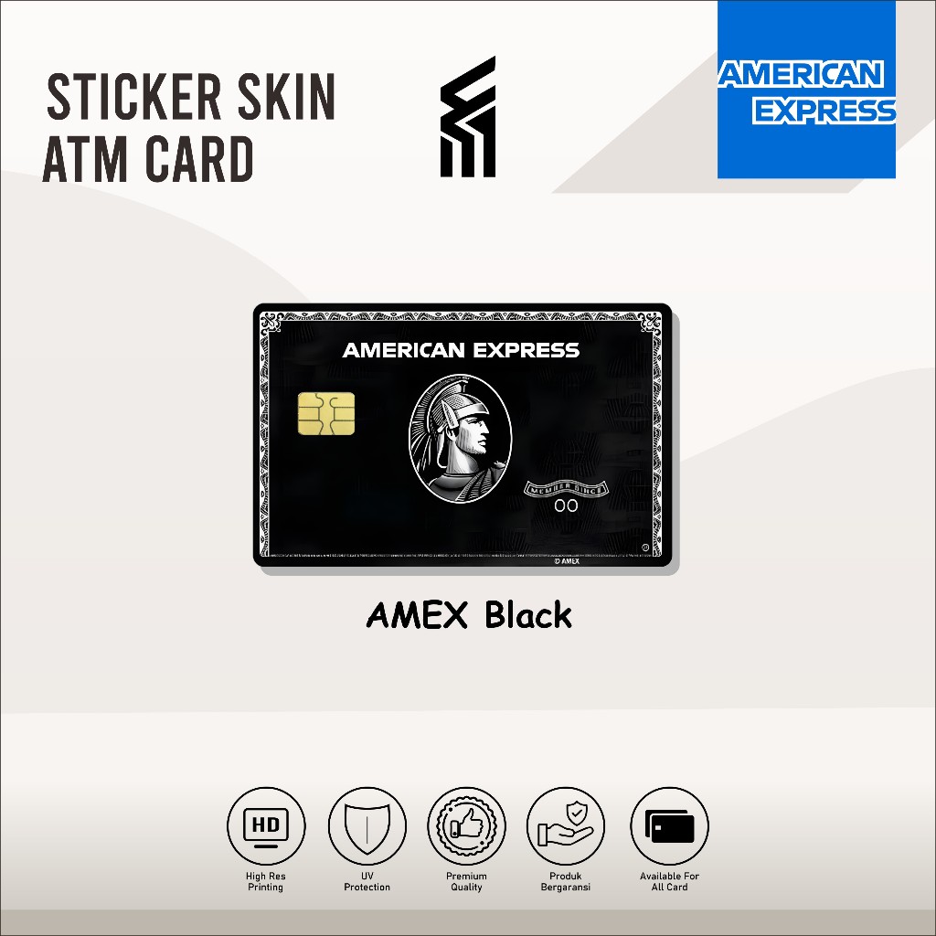 Sticker Kartu ATM Skin Card Amex Black