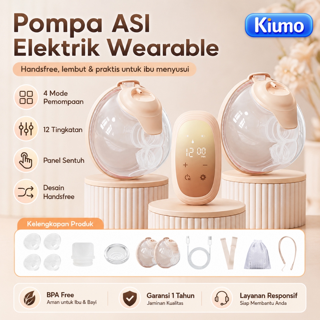 Kiumo pumping asi electric handsfree breastpump pompa asi elektrik pumping asi handsfree breast pump