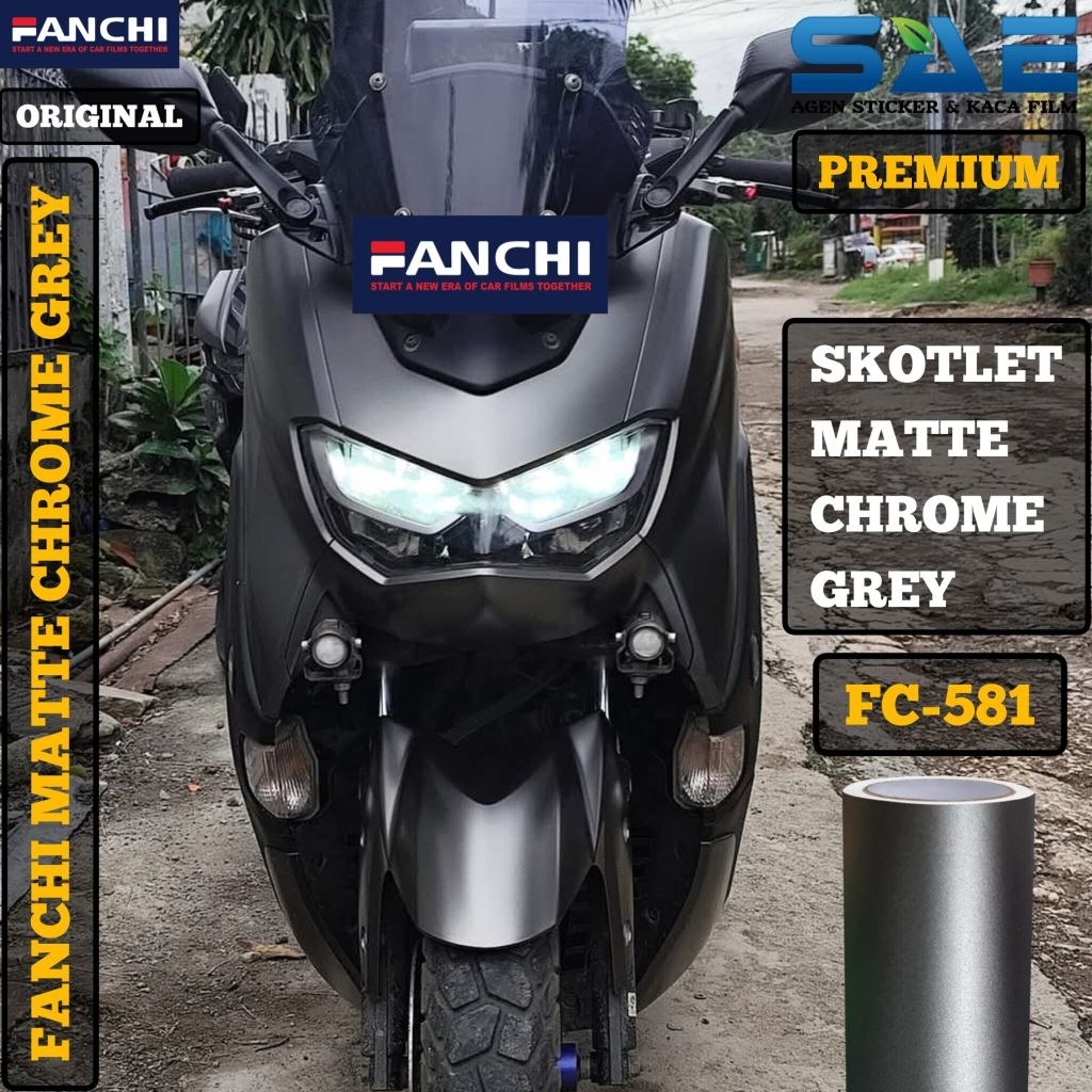 Skotlet Grey Abu Tua Matte Chrome Doff Sticker Motor Fanchi Premium